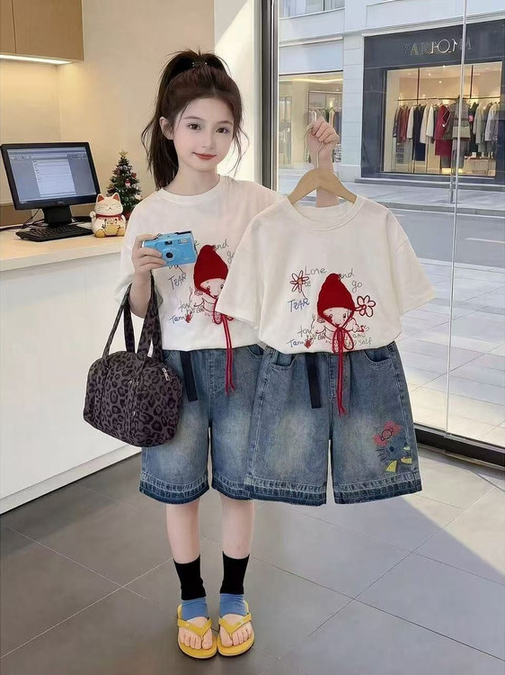 Summer Clothing Online - Ensemble deux pièces pour filles, t-shirt