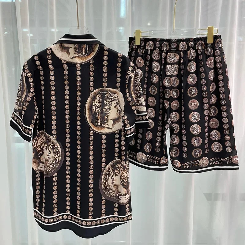 Summer Clothing Sets Men - Ensemble Chemise Hawaïenne et Short pour