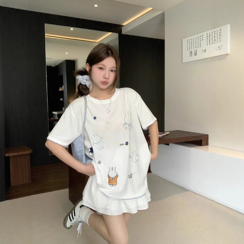 T-shirt blanc brodé Miffy lapi - Summer Away Clothing avis et prix