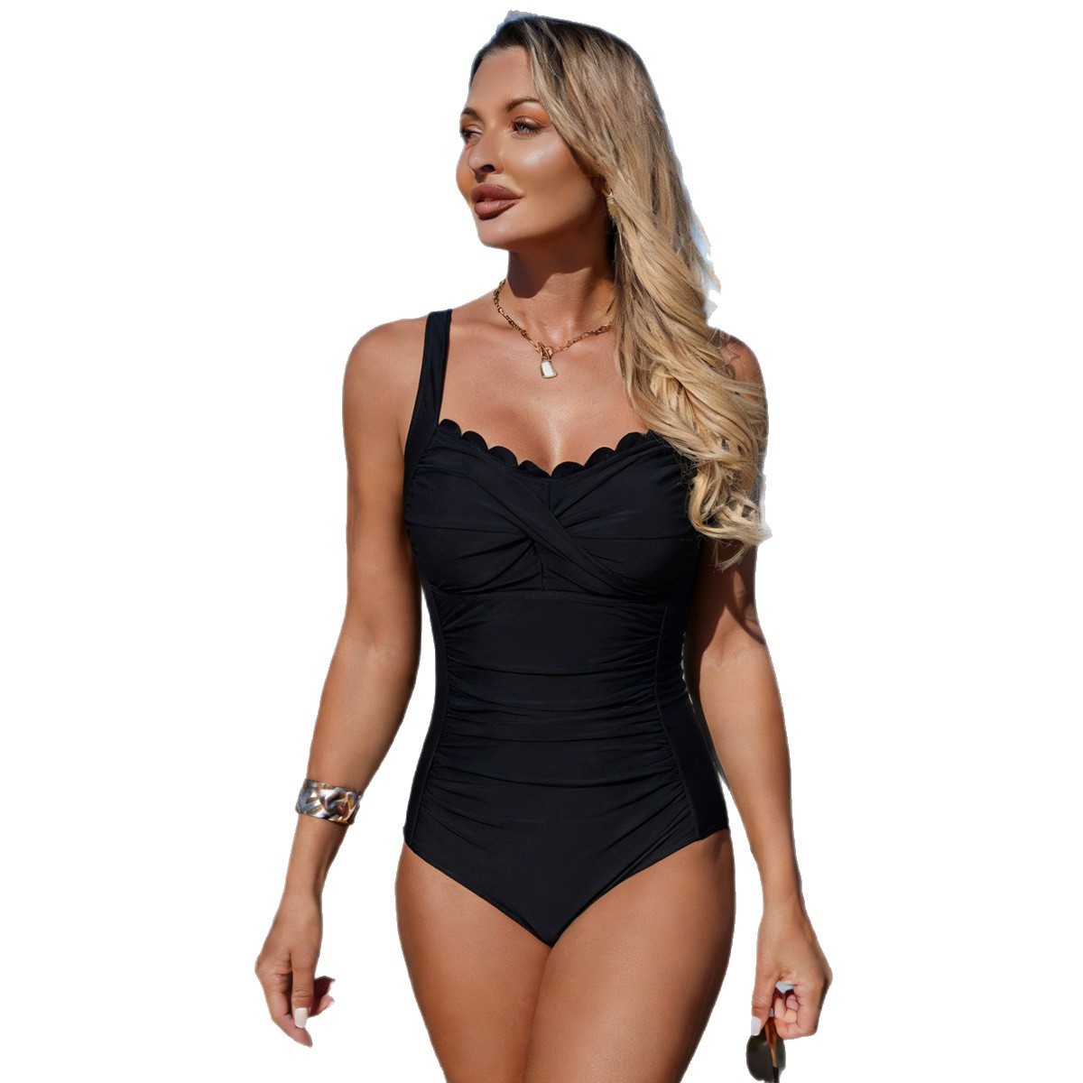 Maillot de bain noir à encolur - Swimsuit One Piece avis et prix