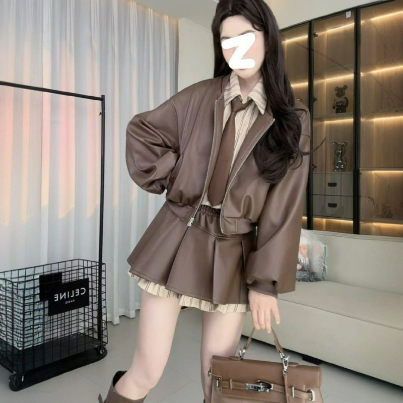 Veste en cuir et jupe mi-longu - Summer Clothing Juniors avis et prix