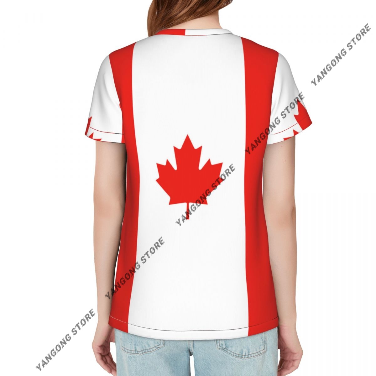 T-shirt femme Canada drapeau c - Summer Clothing Women Canada avis et prix