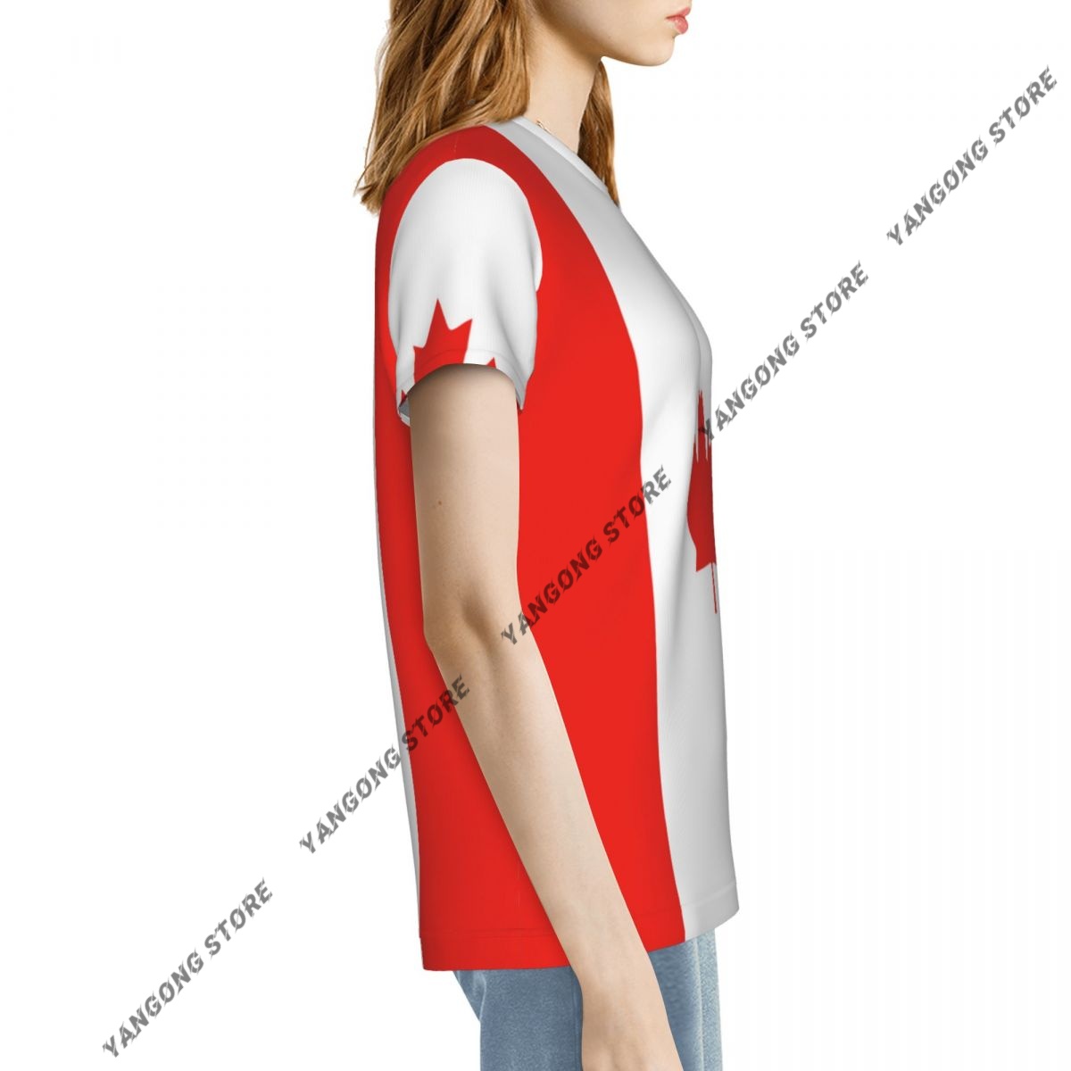 T-shirt femme Canada drapeau c - Summer Clothing Women Canada avis et prix