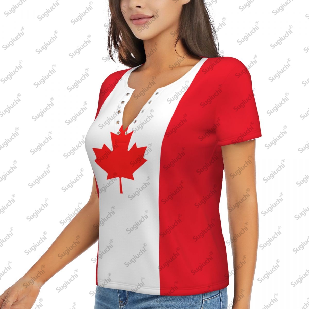 2025 Canada drapeau Sexy col e - Summer Clothing Women Canada avis et prix